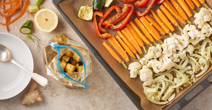 Ofengemüse Bowl mit Blumenkohl-Couscous – bunt, gesund und richtig lecker