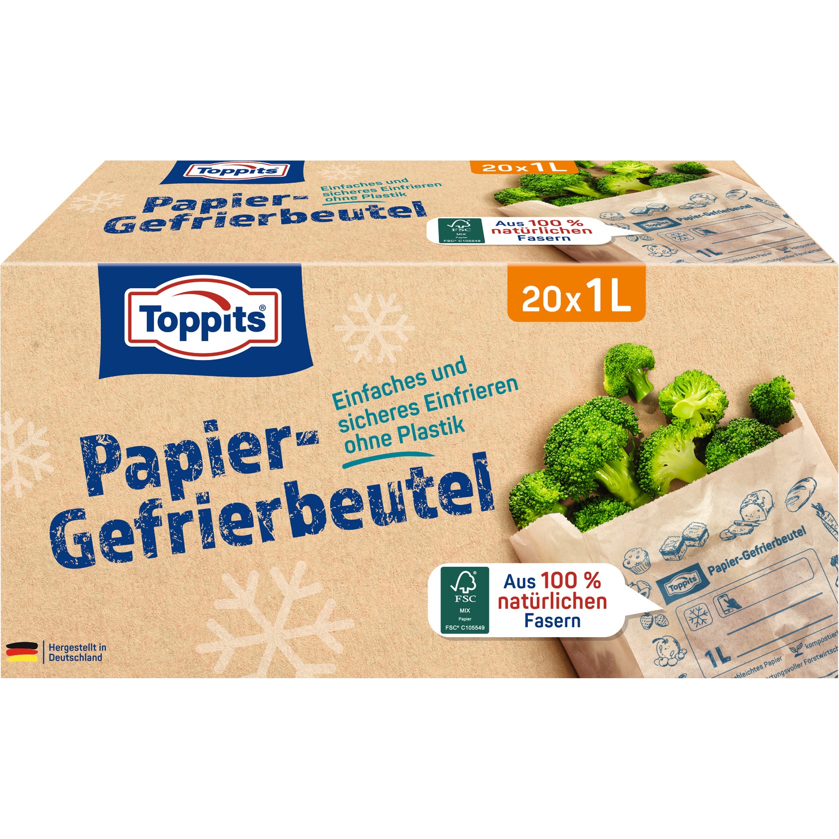 Toppits® Papier Gefrierbeutel – plastikfrei Einfrieren