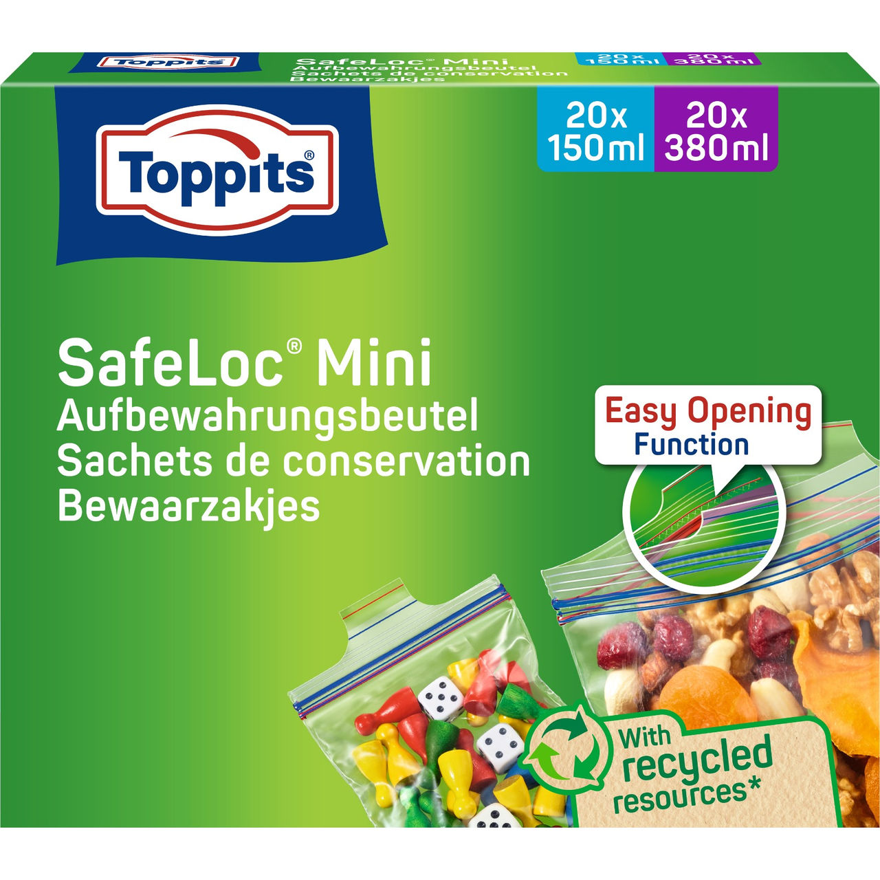 Vorderseite der Verpackung der SafeLoc Mini Beutel