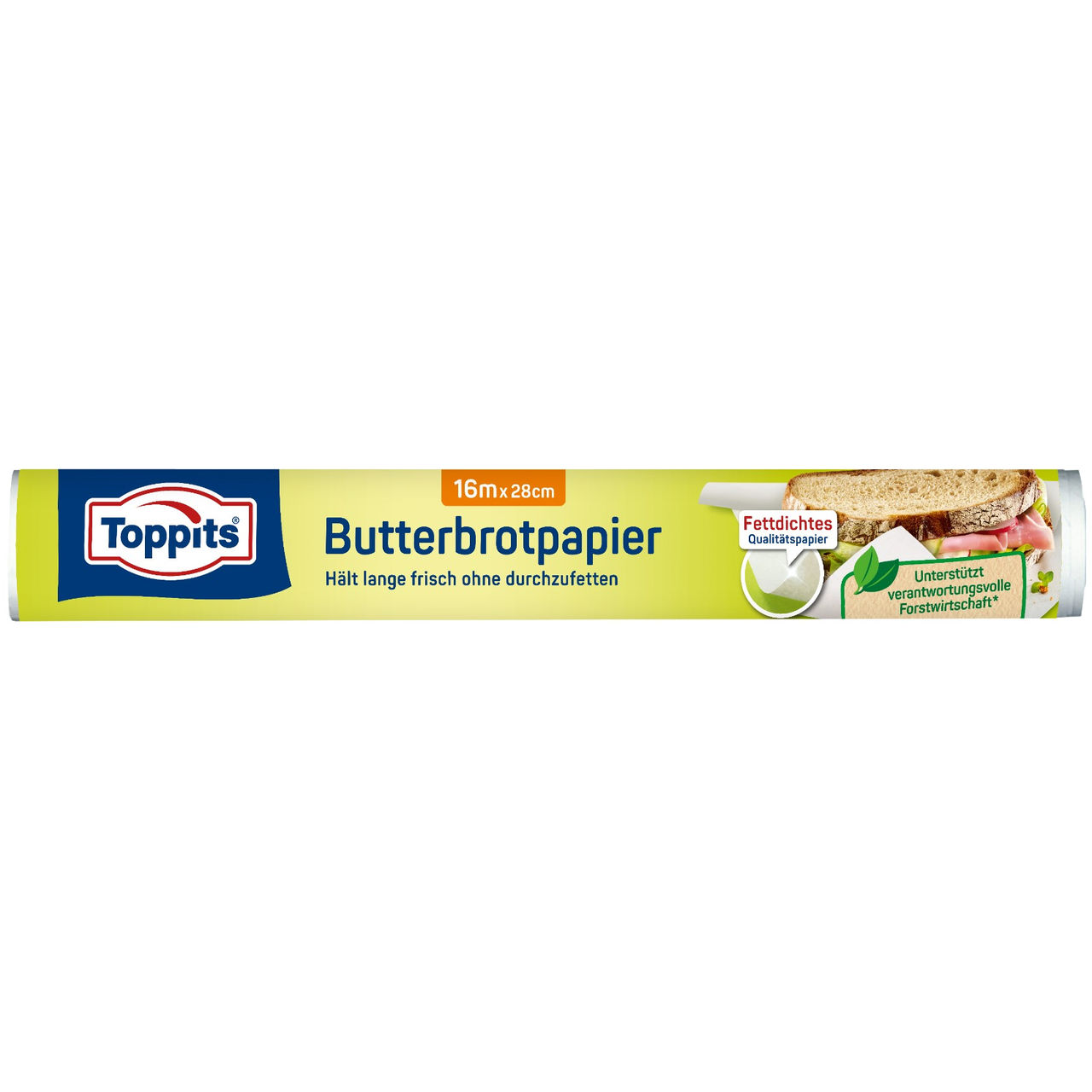 Vorderseite der Verpackung Toppits Butterbrotpapier
