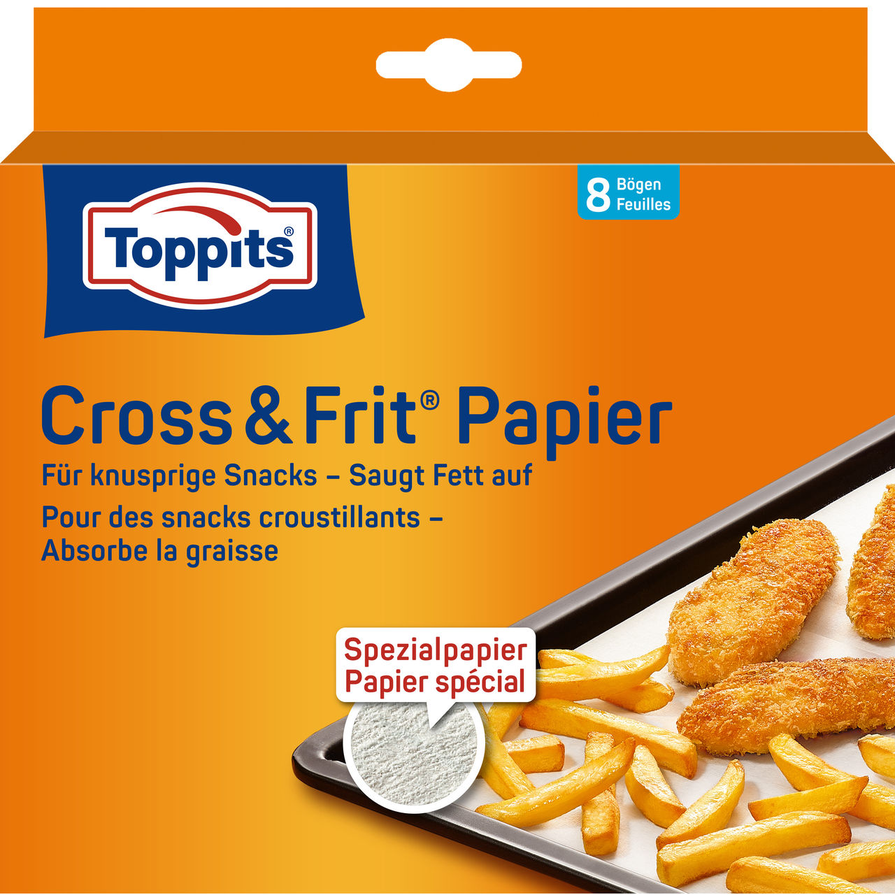 Vorderseite der Verpackung Toppits Cross & Frit Papier