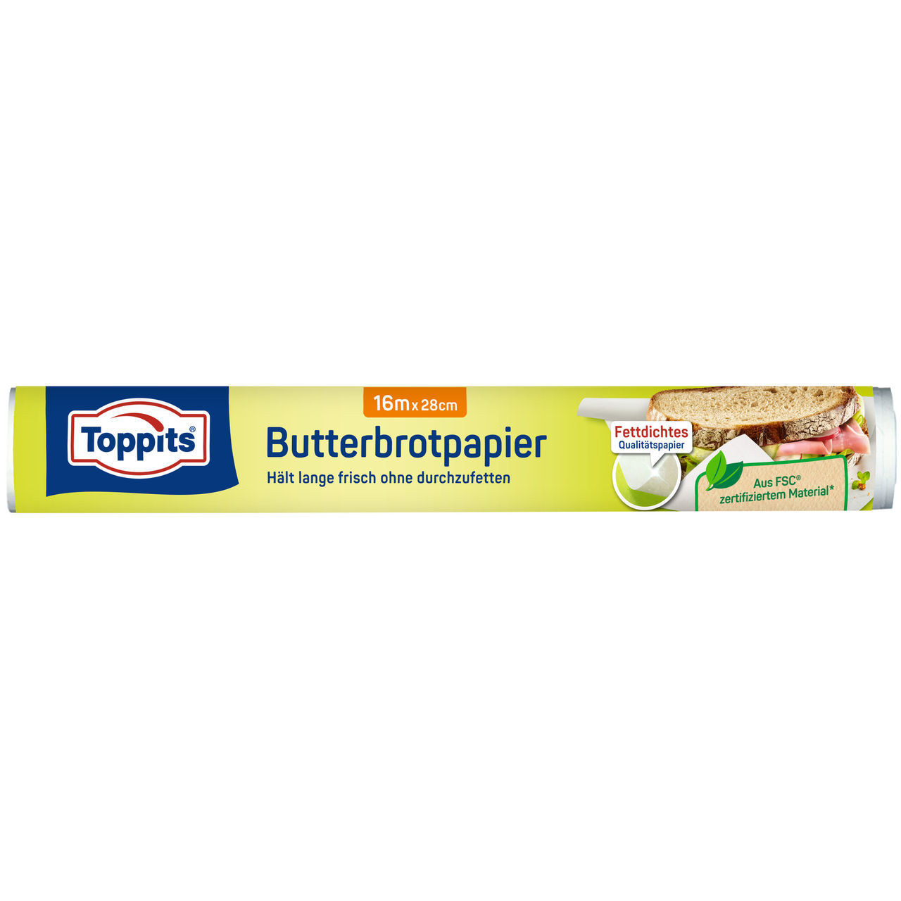 Vorderseite der Verpackung Toppits Butterbrotpapier